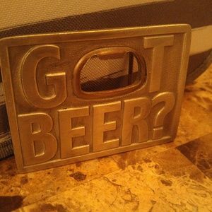 Got Beer? belt buckle/bottle opener
